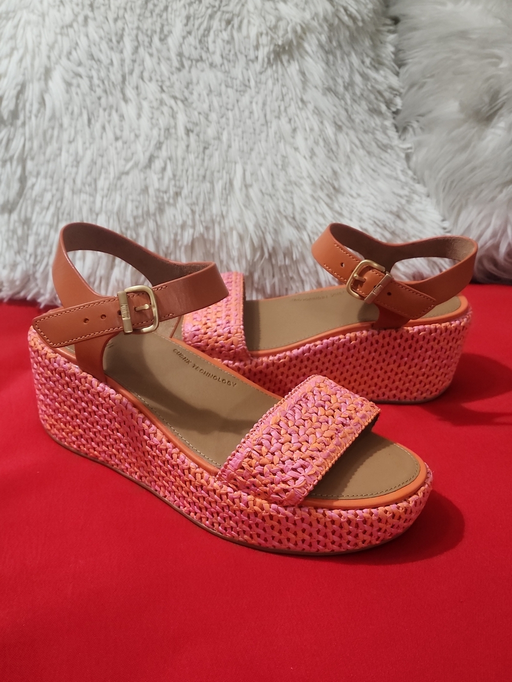 FitFlop Platfforms Woven Wedge Ankle-Strap Sandals